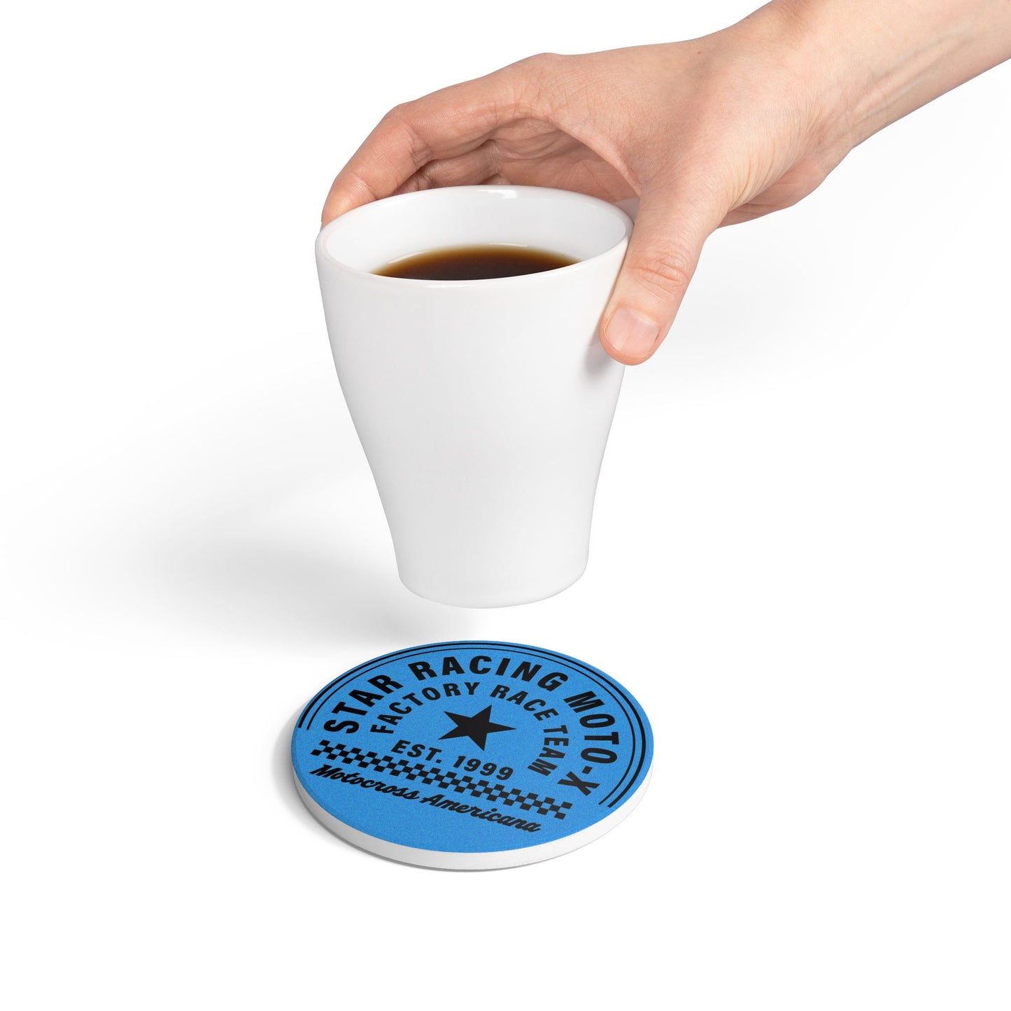 Motocross Americana Ceramic Coaster